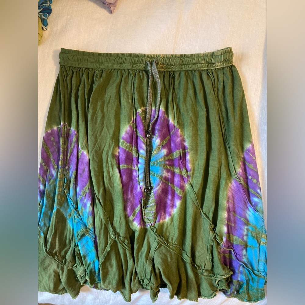 Unique tie die skirt from boutique
